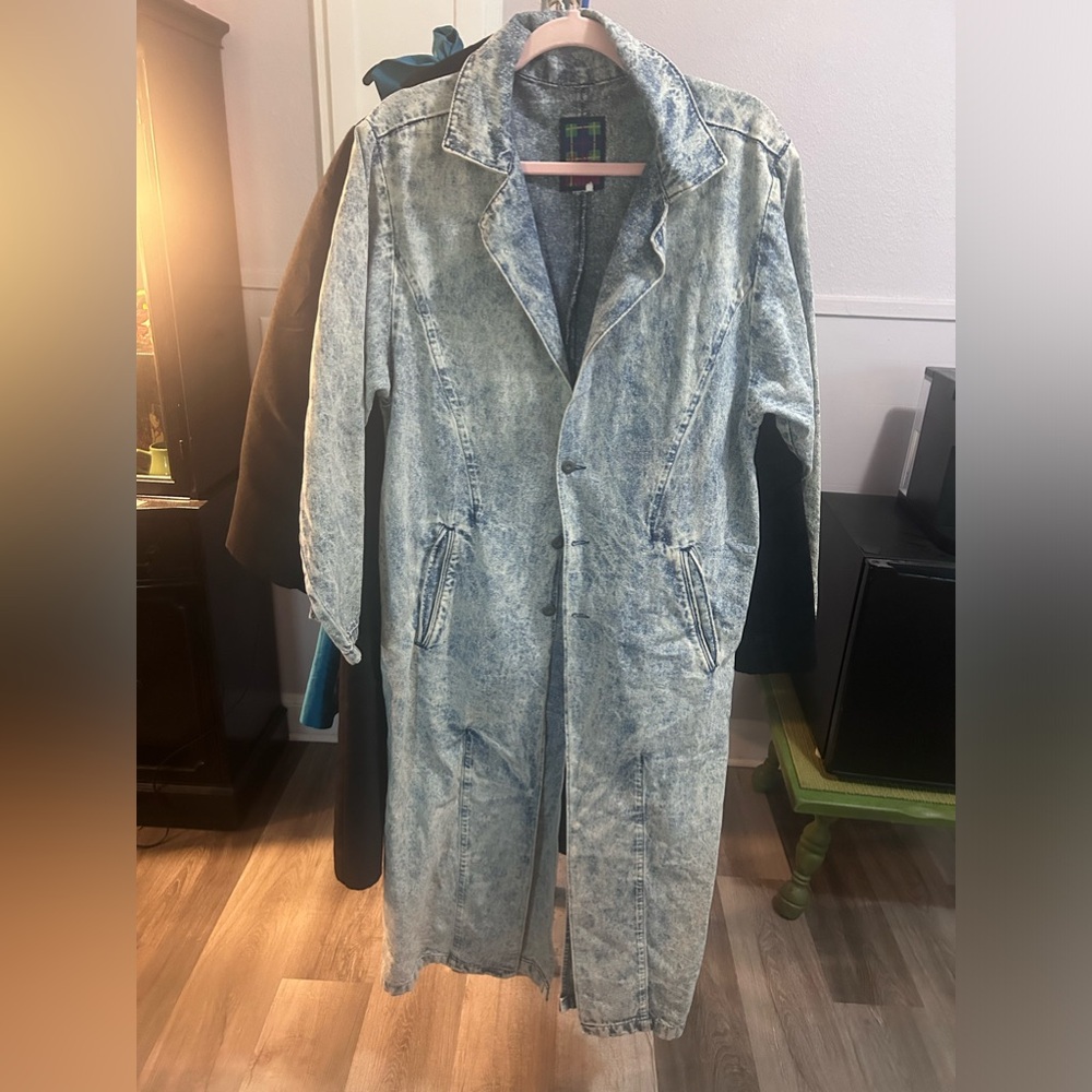 Acid washed demon Duster Jacket